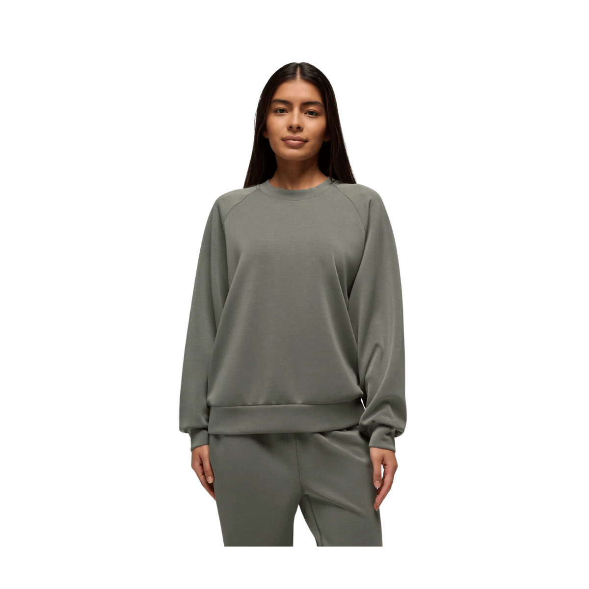 PRANA WOMEN'S SHEA SOFT CREWNECK SWEATSHIRT - THYME - FRONT VIEW