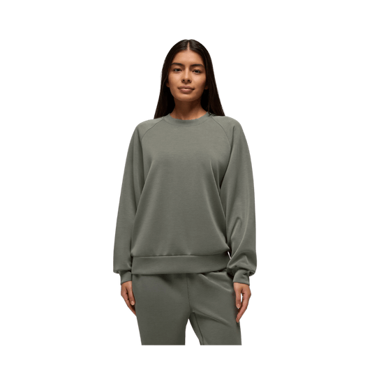 PRANA WOMEN'S SHEA SOFT CREWNECK SWEATSHIRT - THYME - FRONT VIEW