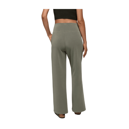 PRANA WOMEN'S SHEA HOT SPELL SOFT WIDE LEG PANTS - THYME - BACK VIEW
