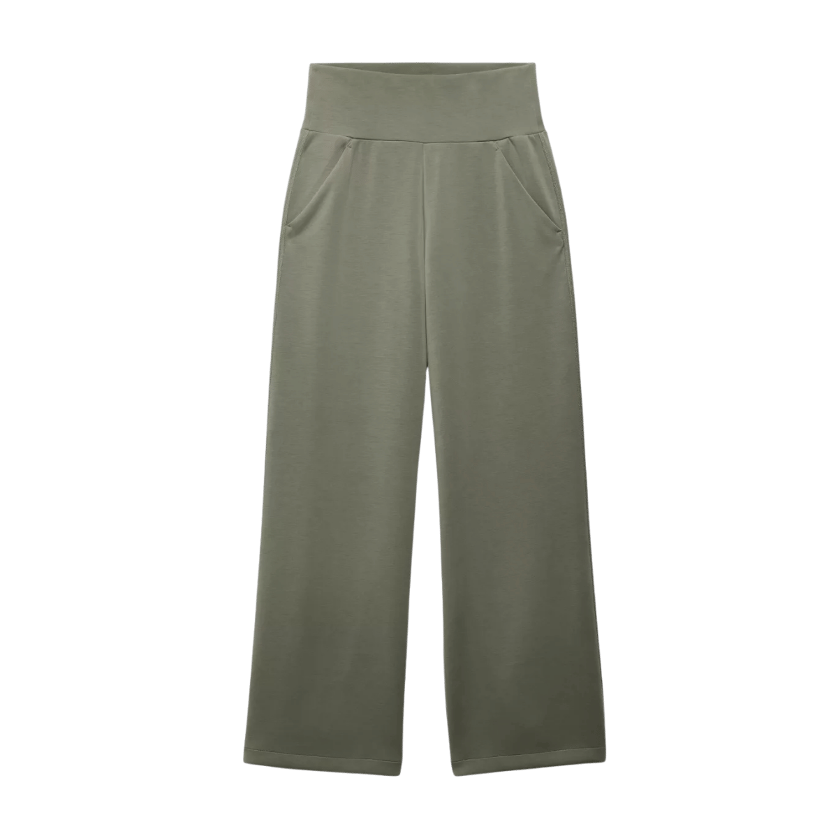 PRANA WOMEN'S SHEA HOT SPELL SOFT WIDE LEG PANTS - THYME - FEATURING VIEW
