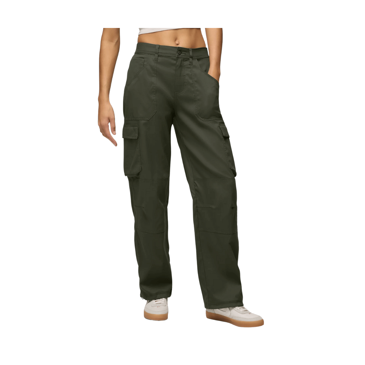 PRANA WOMEN'S STRETCH ZION CARGO PANTS 29IN - SPRUCE - FRONT VIEW