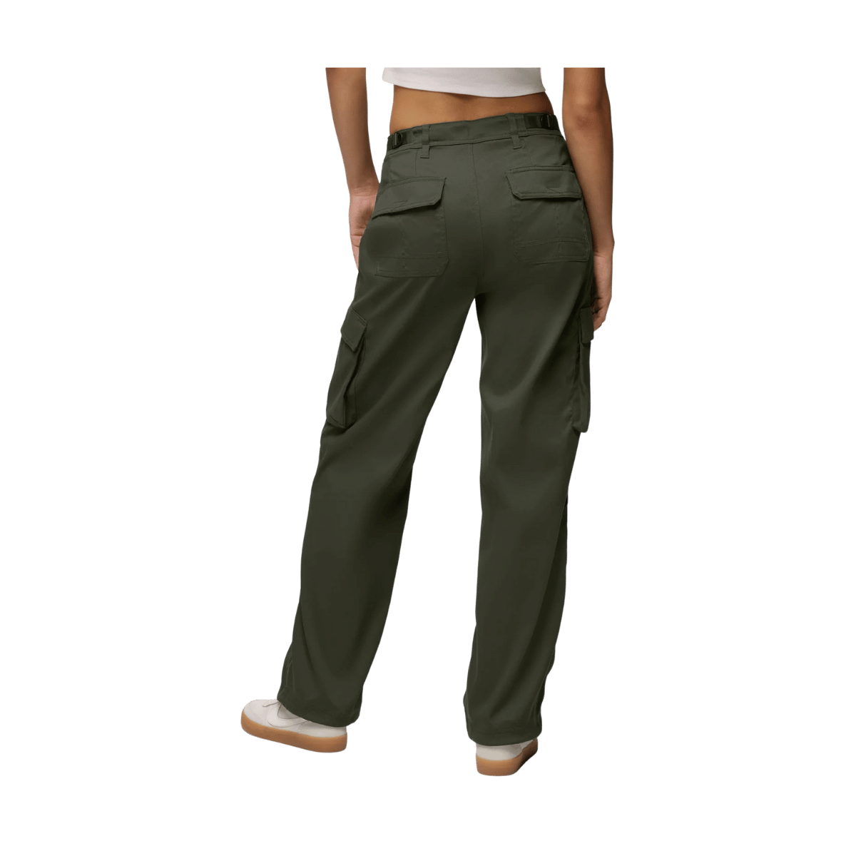 PRANA WOMEN'S STRETCH ZION CARGO PANTS 29IN - SPRUCE - BACK VIEW
