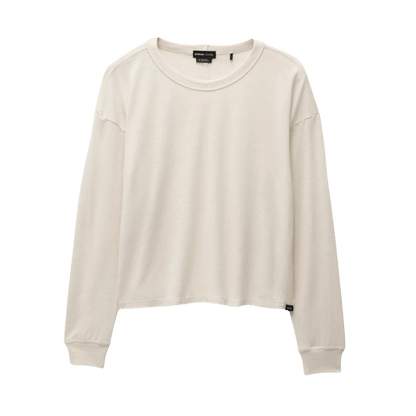 PRANA WOMEN'S COZY UP LONG SLEEVE CREW - CANVAS - FEATURING VIEW