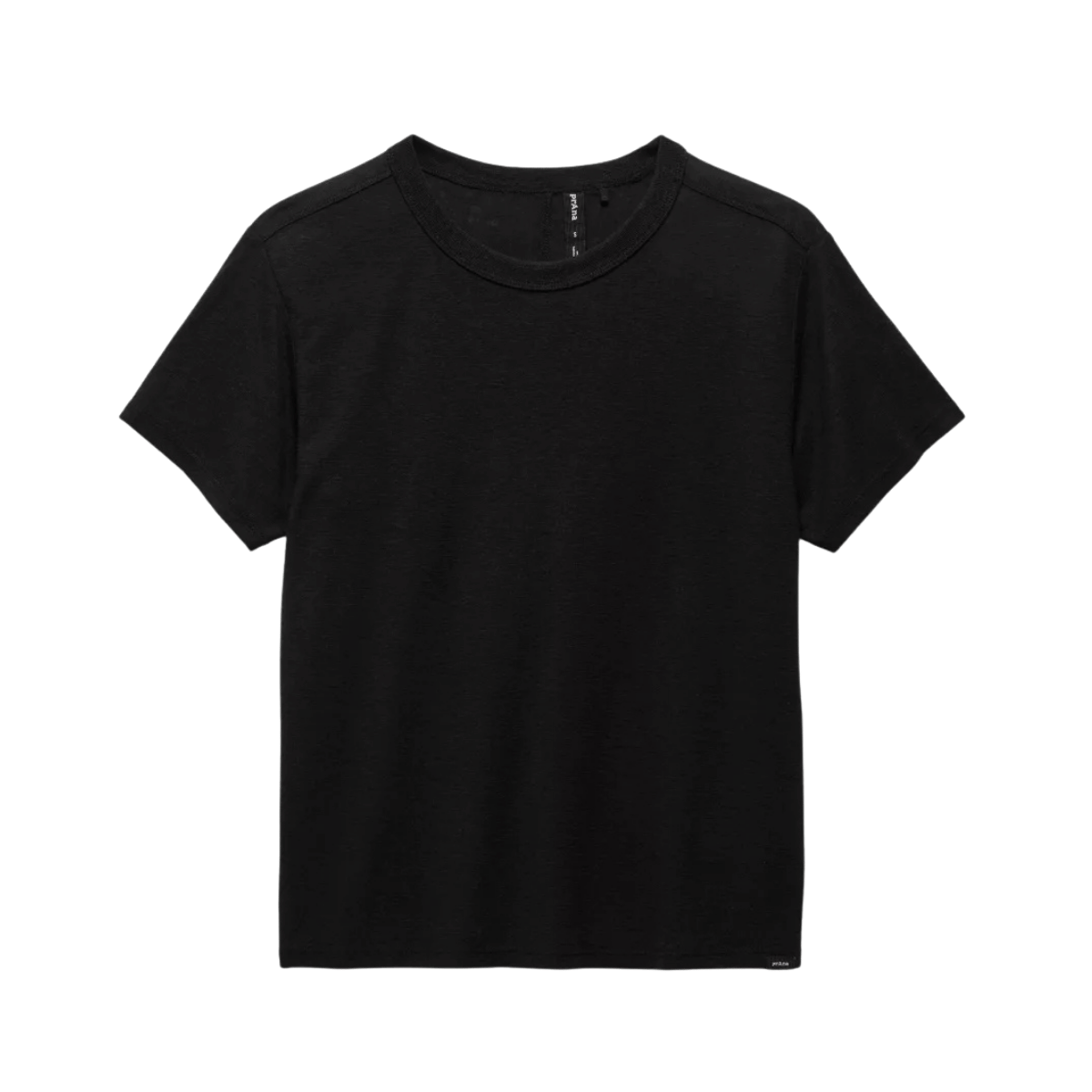 PRANA WOMEN'S COZY UP SHORT SLEEVE CREW SHIRT - BLACK