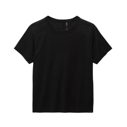 PRANA WOMEN'S COZY UP SHORT SLEEVE CREW SHIRT - BLACK