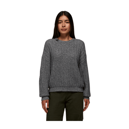 PRANA WOMEN'S EMBERBROOK SWEATER - HEATHER GREY - FRONT VIEW