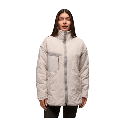 PRANA WOMEN'S ENCINITAS FIELD COAT - ALMOND - FRONT VIEW