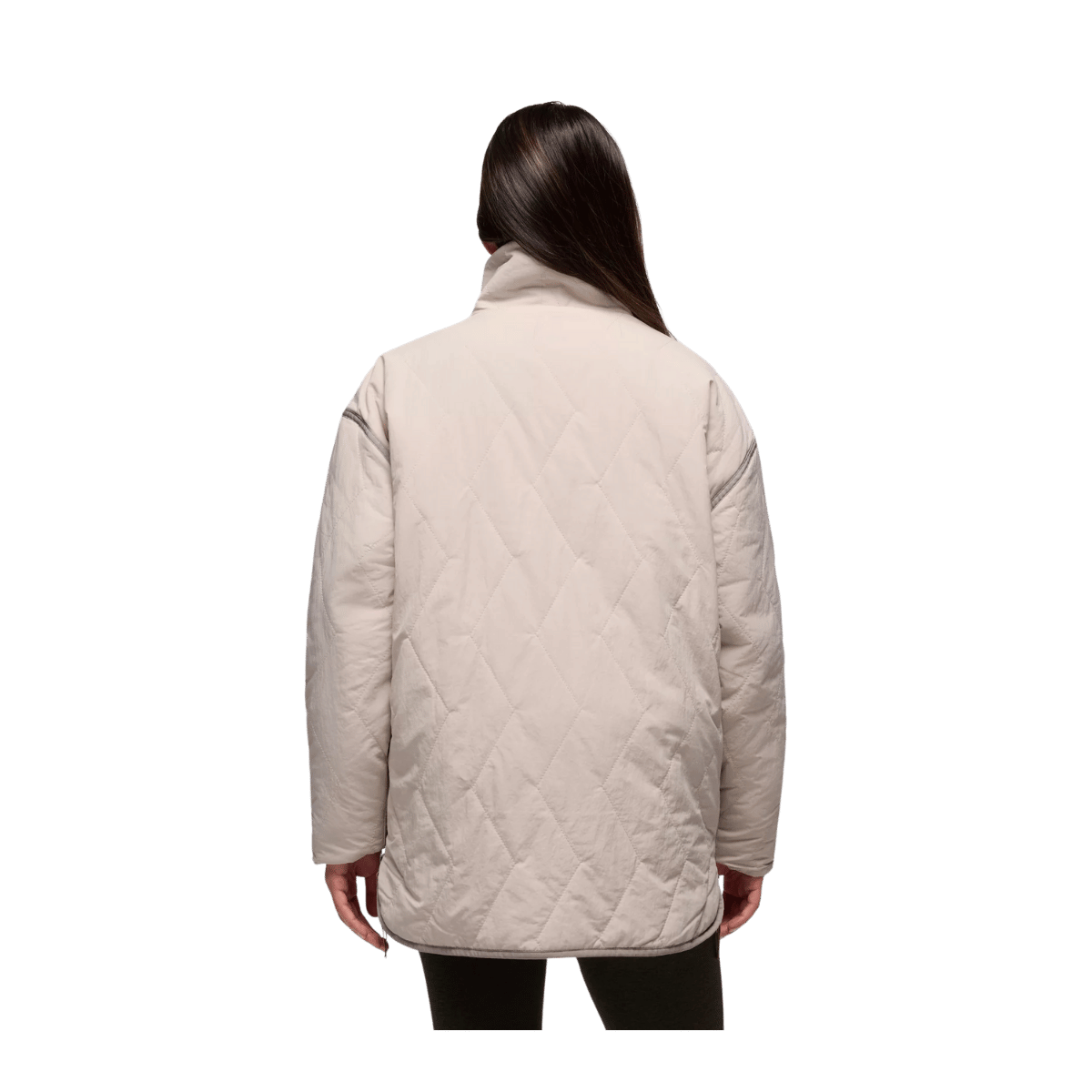PRANA WOMEN'S ENCINITAS FIELD COAT - ALMOND - BACK VIEW