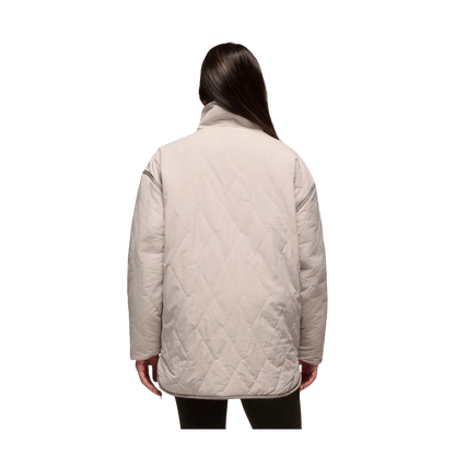 PRANA WOMEN'S ENCINITAS FIELD COAT - ALMOND - BACK VIEW