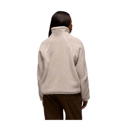 PRANA WOMEN'S ENCINITAS FLEECE JACKET - ALMOND - BACK VIEW