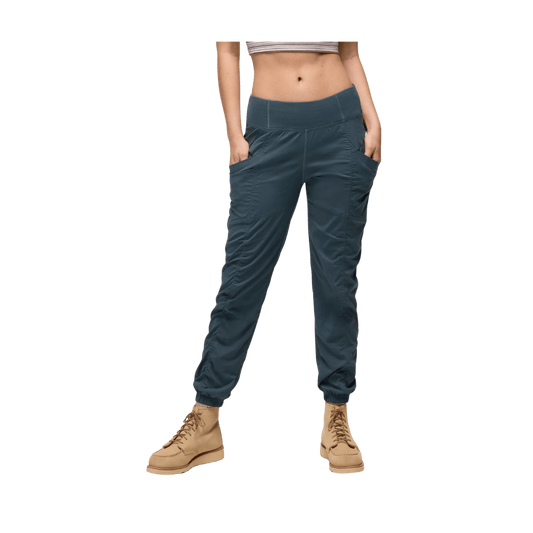 PRANA WOMEN'S KOEN JOGGER PANTS - GREY BLUE - FRONT VIEW