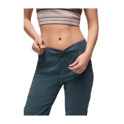 PRANA WOMEN'S KOEN JOGGER PANTS - GREY BLUE - WAIST LINE VIEW