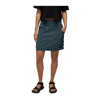 PRANA WOMEN'S KOEN SKORT - GREY BLUE - FRONT VIEW