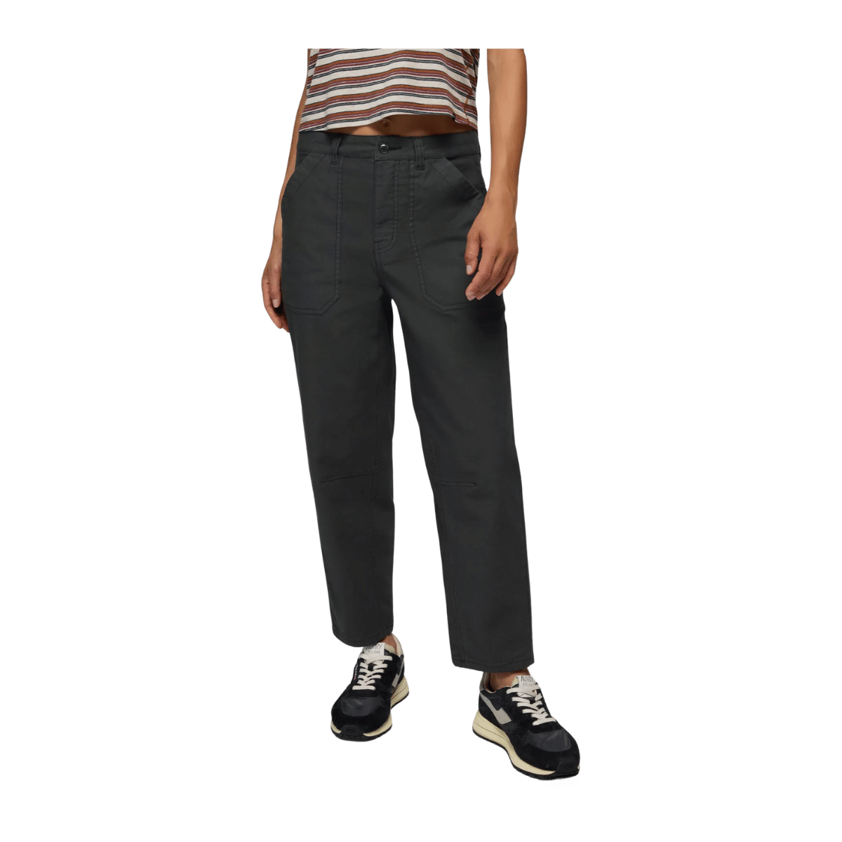 PRANA WOMEN'S ROCK RIDGE MELROSE PANTS - BLACK - FRONT VIEW