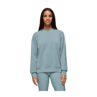 PRANA WOMEN'S SHEA SOFT CREWNECK SWEATSHIRT - SALTWATER - FRONT VIEW