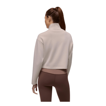 PRANA WOMEN'S SHEA HALF ZIP JACKET - ALMOND - BACK VIEW