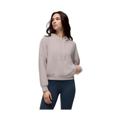 PRANA WOMEN'S SHEA HOODIE - ALMOND - FRONT VIEW