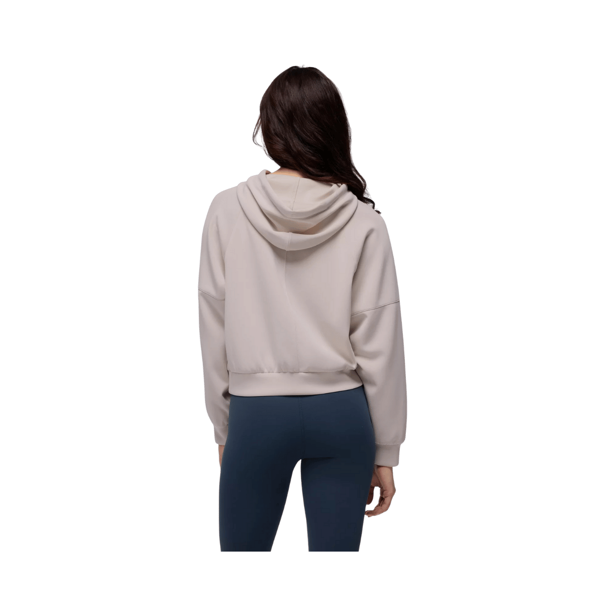 PRANA WOMEN'S SHEA HOODIE - ALMOND - BACK VIEW
