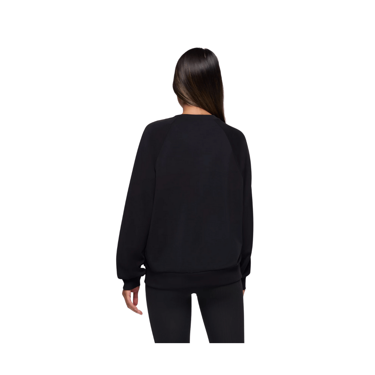 PRANA WOMEN'S SHEA SOFT CREWNECK SWEATSHIRT - BLACK - BACK VIEW