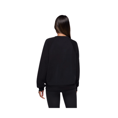 PRANA WOMEN'S SHEA SOFT CREWNECK SWEATSHIRT - BLACK - BACK VIEW