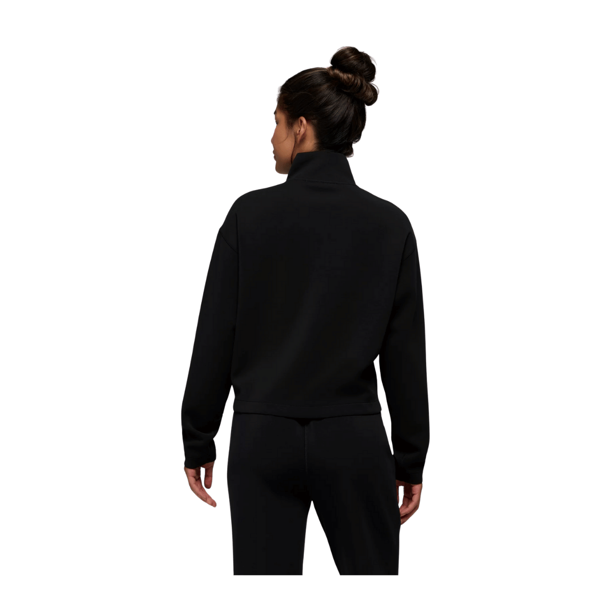 PRANA WOMEN'S SHEA SOFT HALF ZIP - BLACK II - BACK VIEW