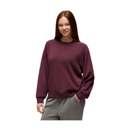 PRANA WOMEN'S SHEA SOFT CREWNECK SWEATSHIRT - DEEP VINO - FRONT VIEW