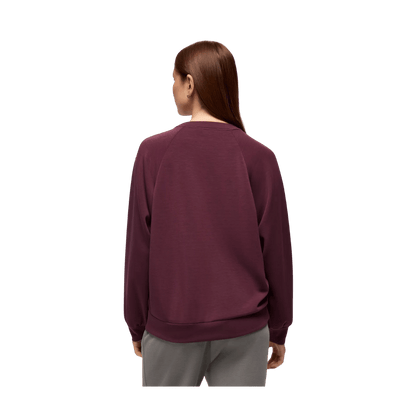 PRANA WOMEN'S SHEA SOFT CREWNECK SWEATSHIRT - DEEP VINO - BACK VIEW