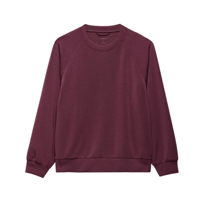 PRANA WOMEN'S SHEA SOFT CREWNECK SWEATSHIRT - DEEP VINO - PRODUCT VIEW
