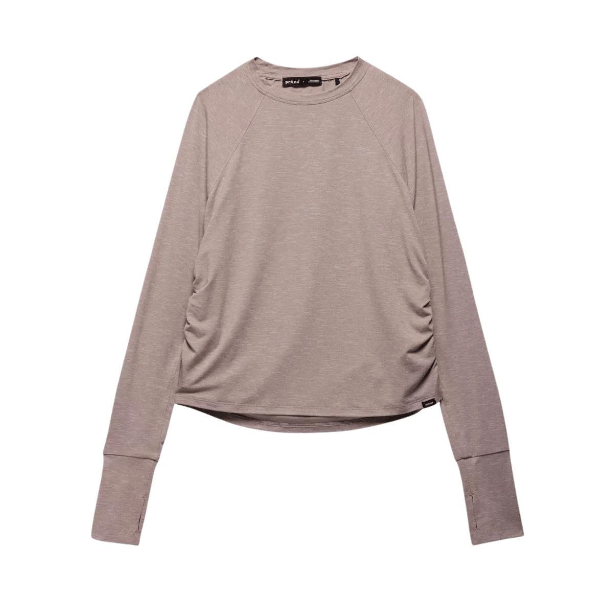 PRANA WOMEN'S SOL SEARCHER LONG SLEEVE CREW - SHROOM - PRODUCT VIEW