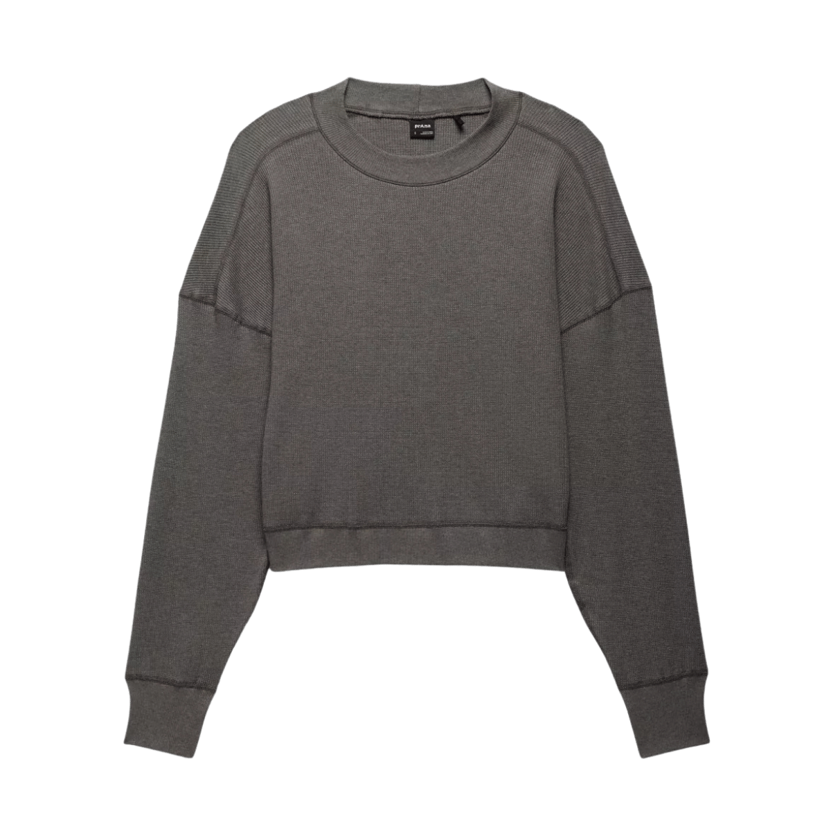 PRANA WOMEN'S TOUCHSTONE LONG SLEEVE CREWNECK - THYME HEATHER - FEATURING VIEW