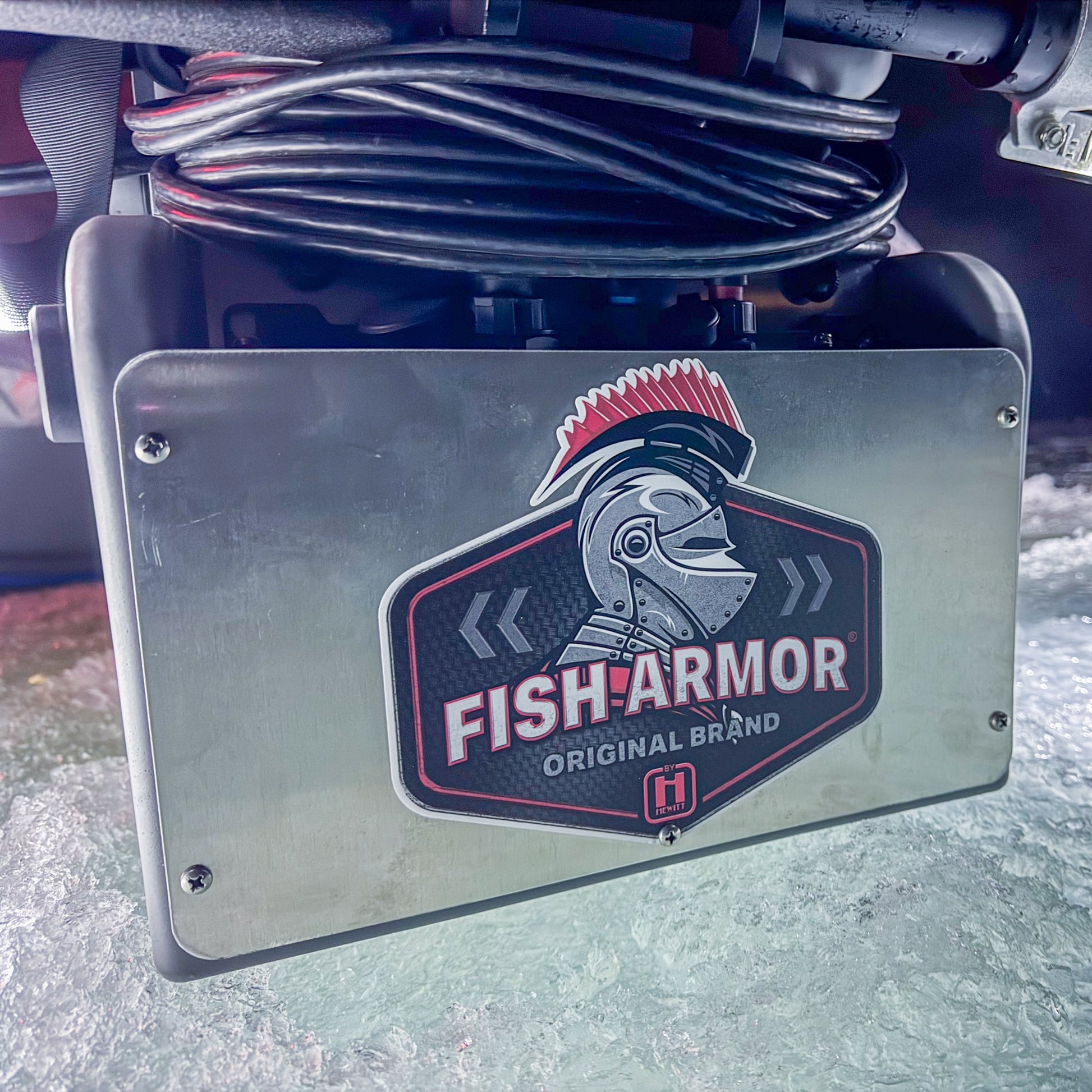 Fish Armor Pro Lite Protective Back Plate showing it installed