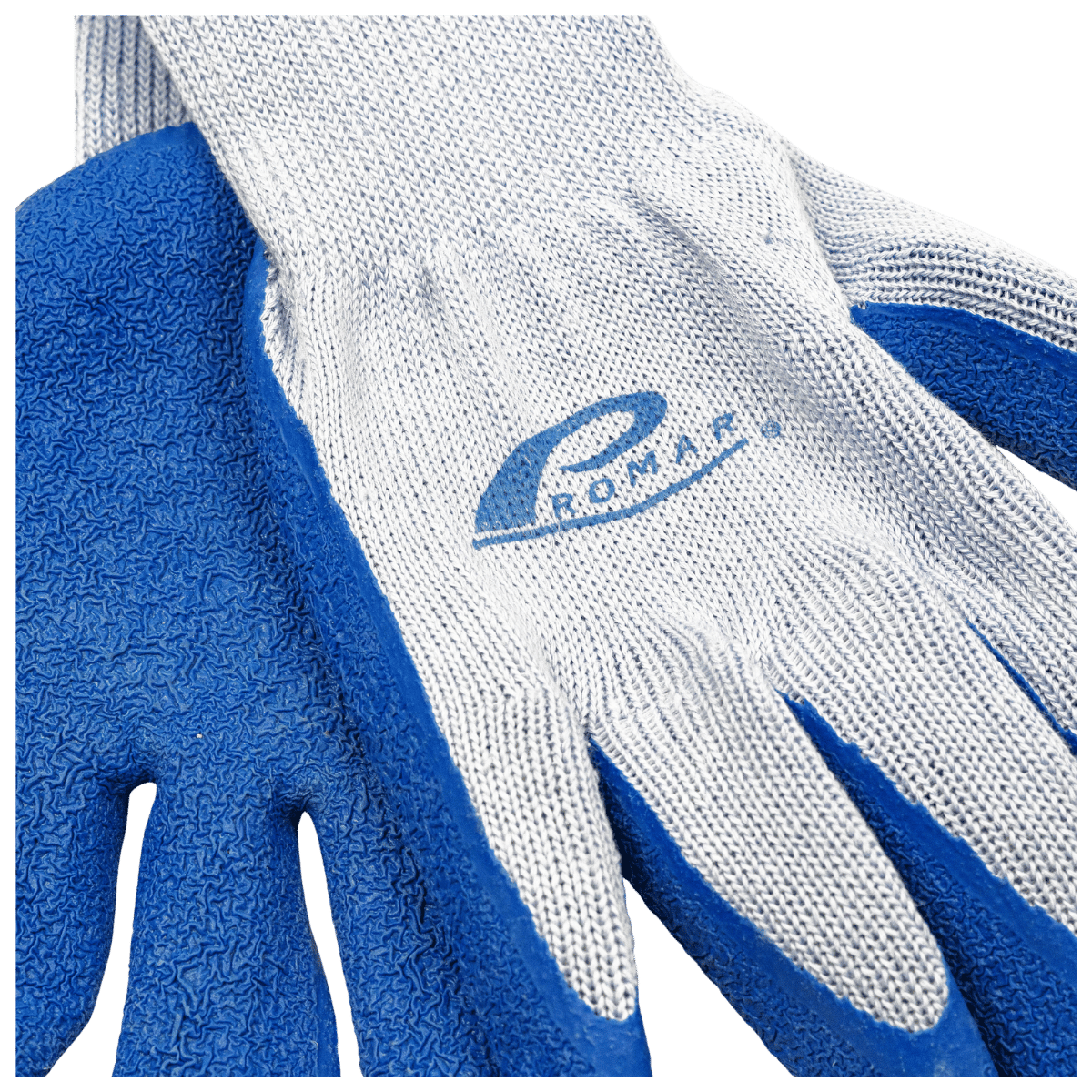 PROMAR LATEX GRIP BLUE GLOVE ZOOM IN VIEW
