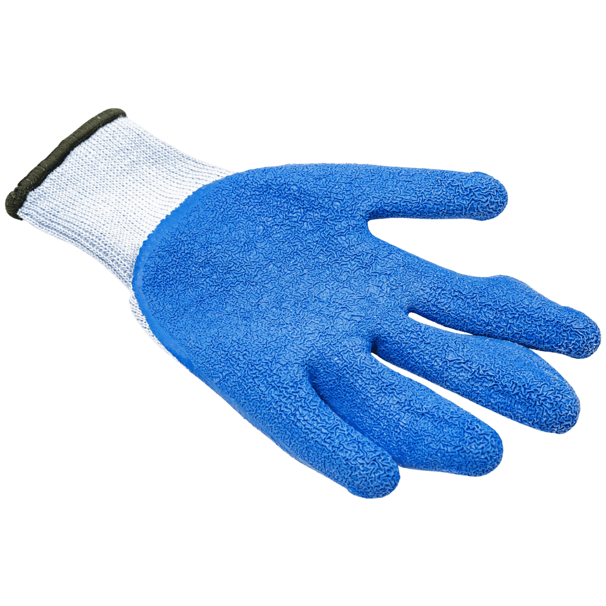 PROMAR LATEX GRIP BLUE GLOVE BACK VIEW