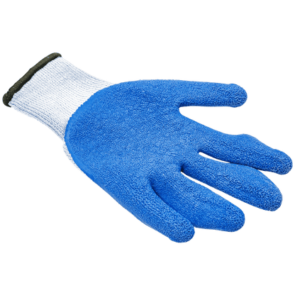PROMAR LATEX GRIP BLUE GLOVE BACK VIEW