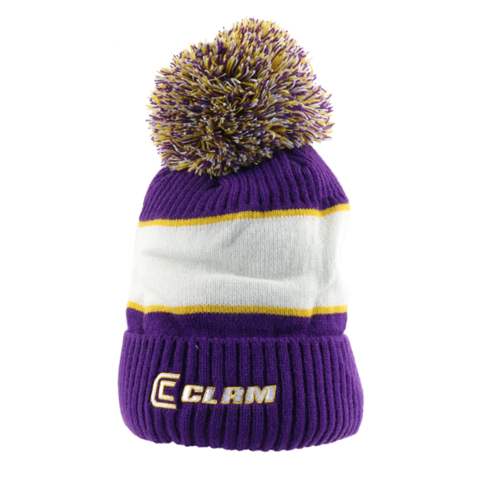 CLAM POM HAT
Purple Gold 