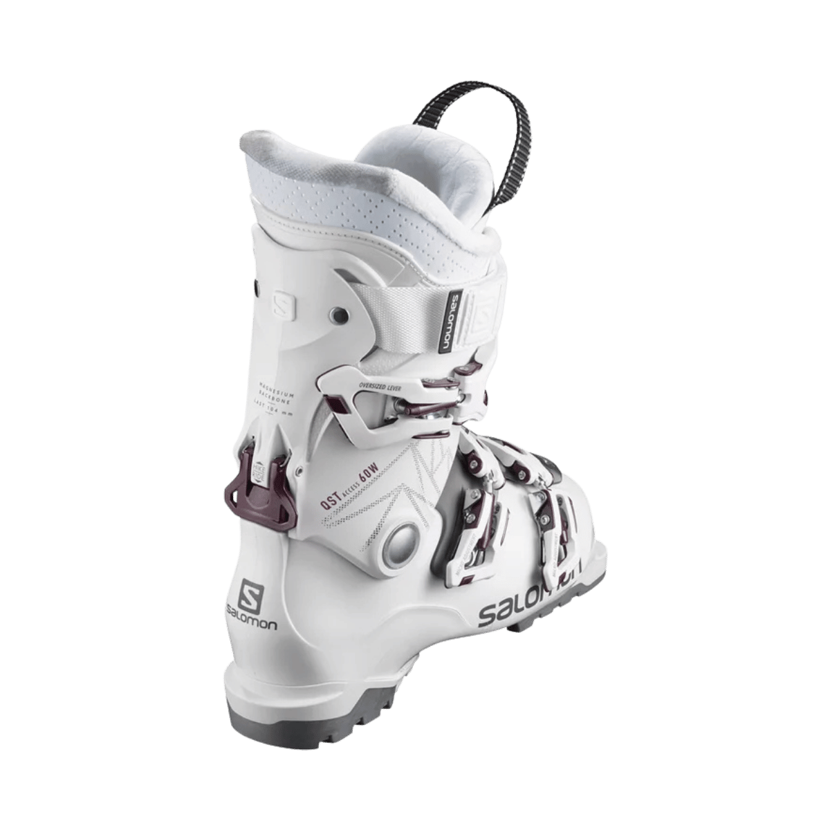 SALOMON WOMEN'S QST ACCESS 60W BOOTS 22/23 - WHITE ANTHRACITE  - BACK VIEW