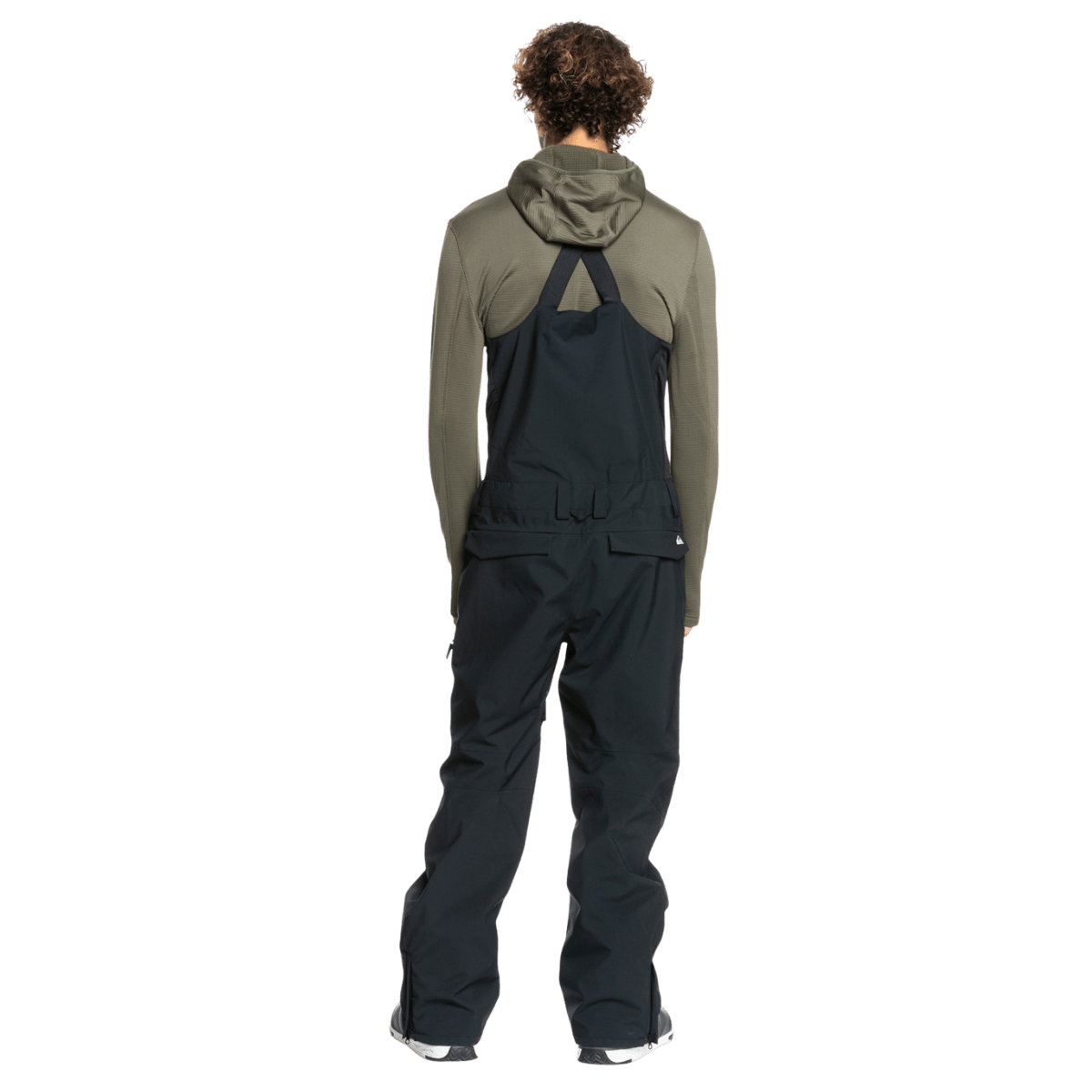 QUICKSILVER MEN'S UTILITY BIB SHELL SNOWBOARD PANTS - TRUE BLACK - BACK FULL VIEW