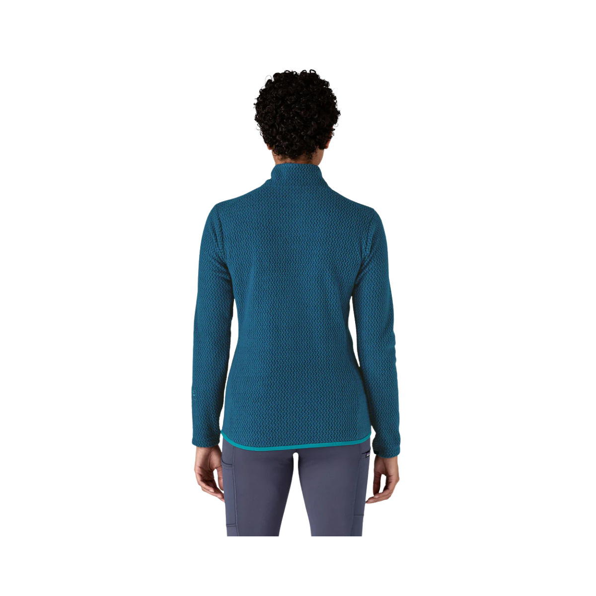 PATAGONIA WOMEN'S R1 AIR FLEECE ZIP NECK lagom blue back view