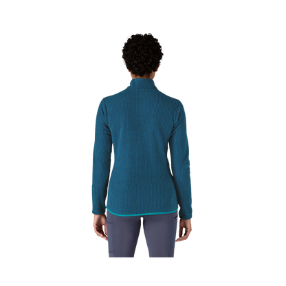 PATAGONIA WOMEN'S R1 AIR FLEECE ZIP NECK lagom blue back view