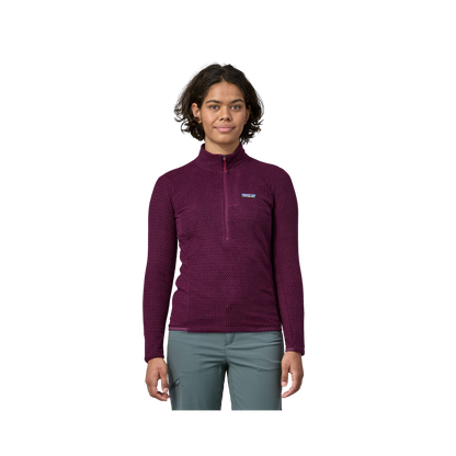 PATAGONIA WOMEN'S R1 AIR FLEECE ZIP NECK night plum front view
