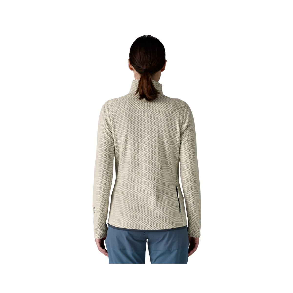 PATAGONIA WOMEN'S R1 AIR FLEECE ZIP NECK wool white back view