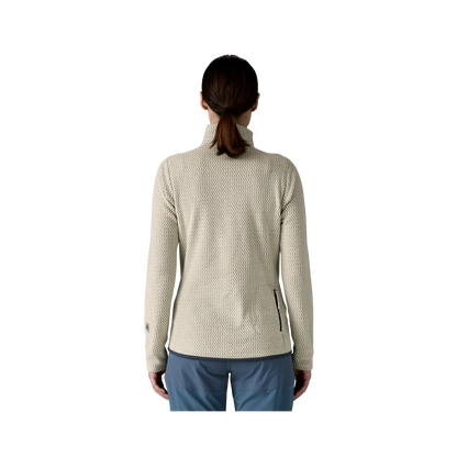 PATAGONIA WOMEN'S R1 AIR FLEECE ZIP NECK wool white back view