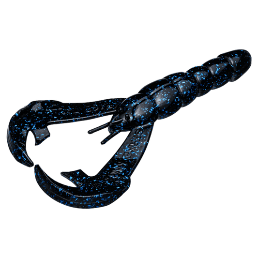 STRIKE KING RAGE TAIL CRAW BLACK BLUE FLAKE 4 INCH