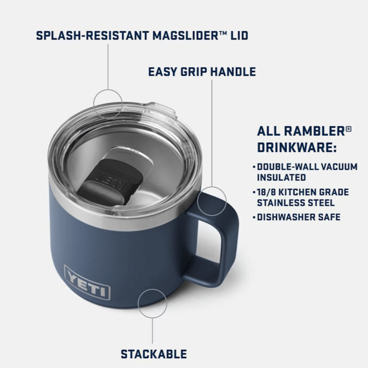 YETI RAMBLER 14OZ STACKABLE MUG WITH MAGSLIDER LID - Description