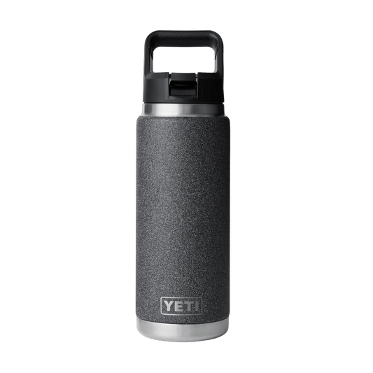 YETI 26 OZ RAMBLER BOTTLE WITH STRAW CAP - BLACK STONE