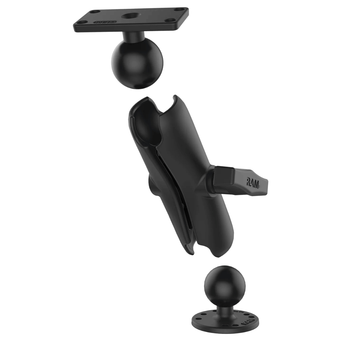 RAM DRILL DOWN DOUBLE BALL MOUNT FOR HUMMINBIRD HELIX 5 - MEDIUM_OTHER ANGLE