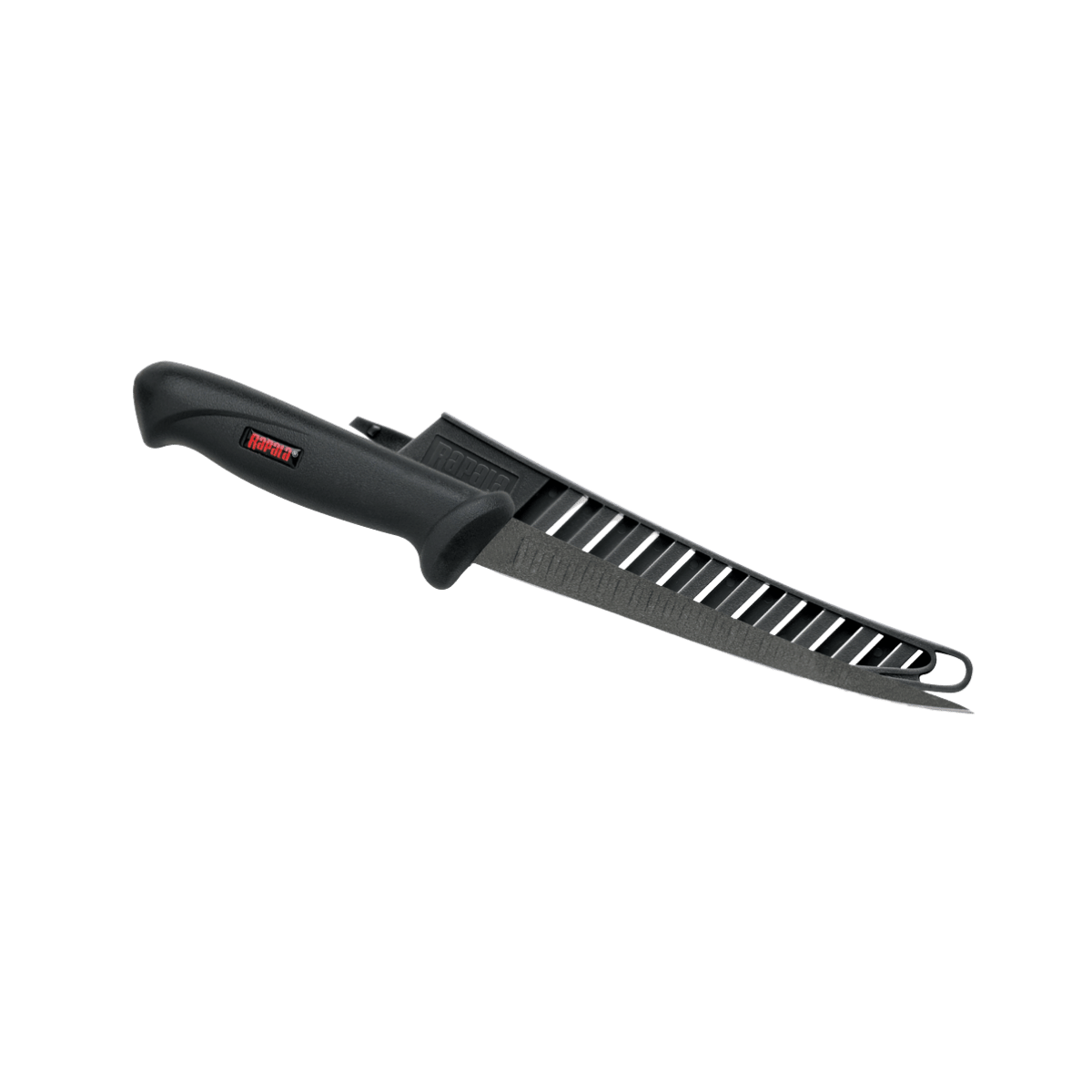 RAPALA EZ GLIDE KNIFE SCALLOPED BLADE WITH SHEATH, SIDE ANGLE