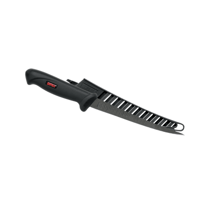 RAPALA EZ GLIDE KNIFE SCALLOPED BLADE WITH SHEATH, SIDE ANGLE
