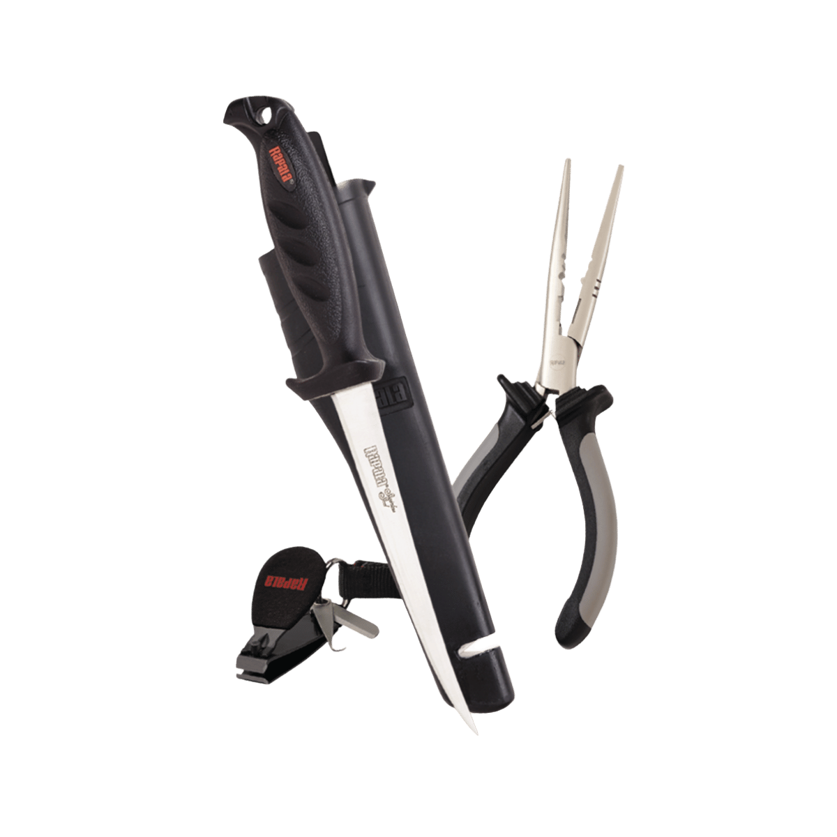 RAPALA PLIERS/KNIFE/CLIPPER W/ SHEATH ESSENTIAL COMBO PACK