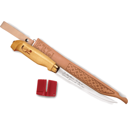 RAPALA FILLET KNIFE W/ SHARPENER AND SHEATH 4IN showing sharpener and sheath